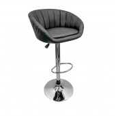 Kitchen Stool - Bar Stool - Leather Bar Stool - Swivel Chair Gas Lift - Black